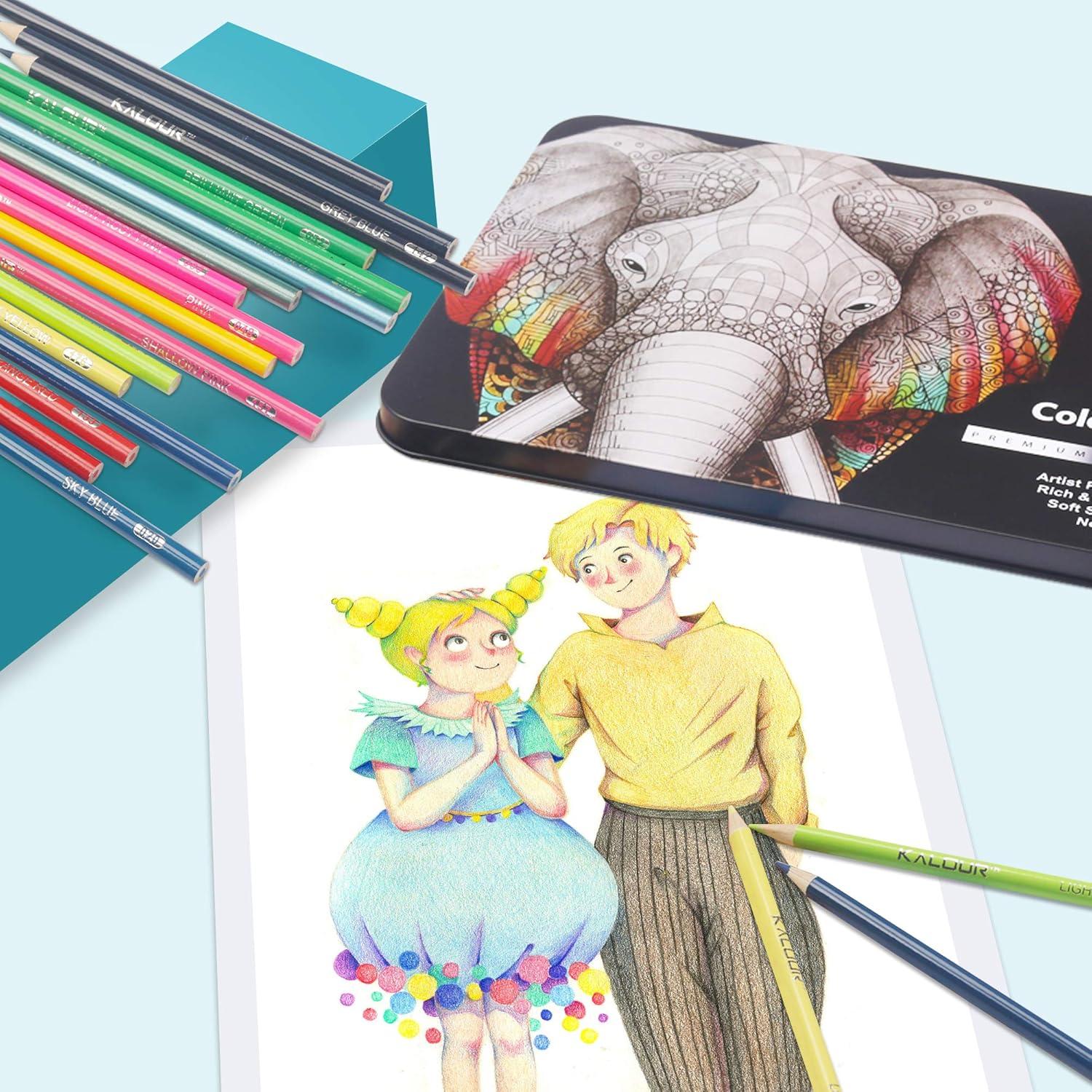 KALOUR 180 Buntstifte-Set Erwachsene Künstler Pigment-Weichmine Wachs Lebendige Farben