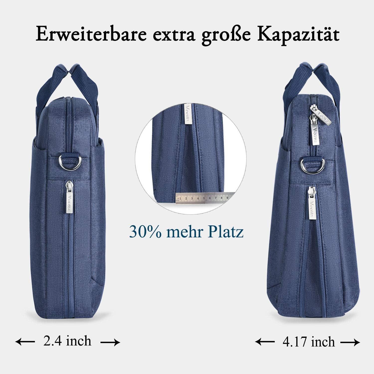 Voova große Laptoptasche 14-16 Zoll Laptop wasserdicht Blau