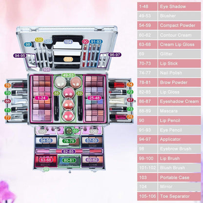 Professionelles Make-up Set mit Schminkkoffer – Geschenk für Damen