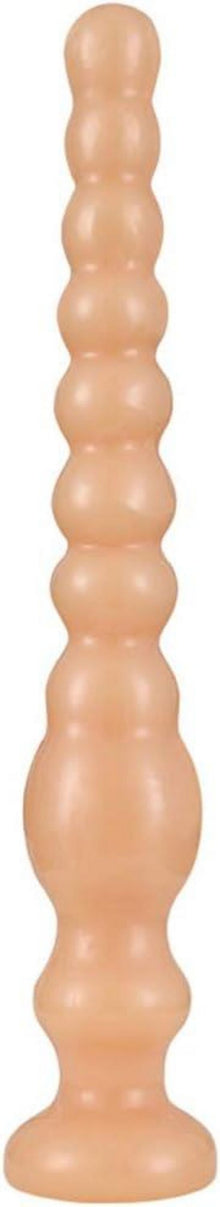 Analdildo mit Intervall- und Spiralperlen, Saugnapf, 33 cm