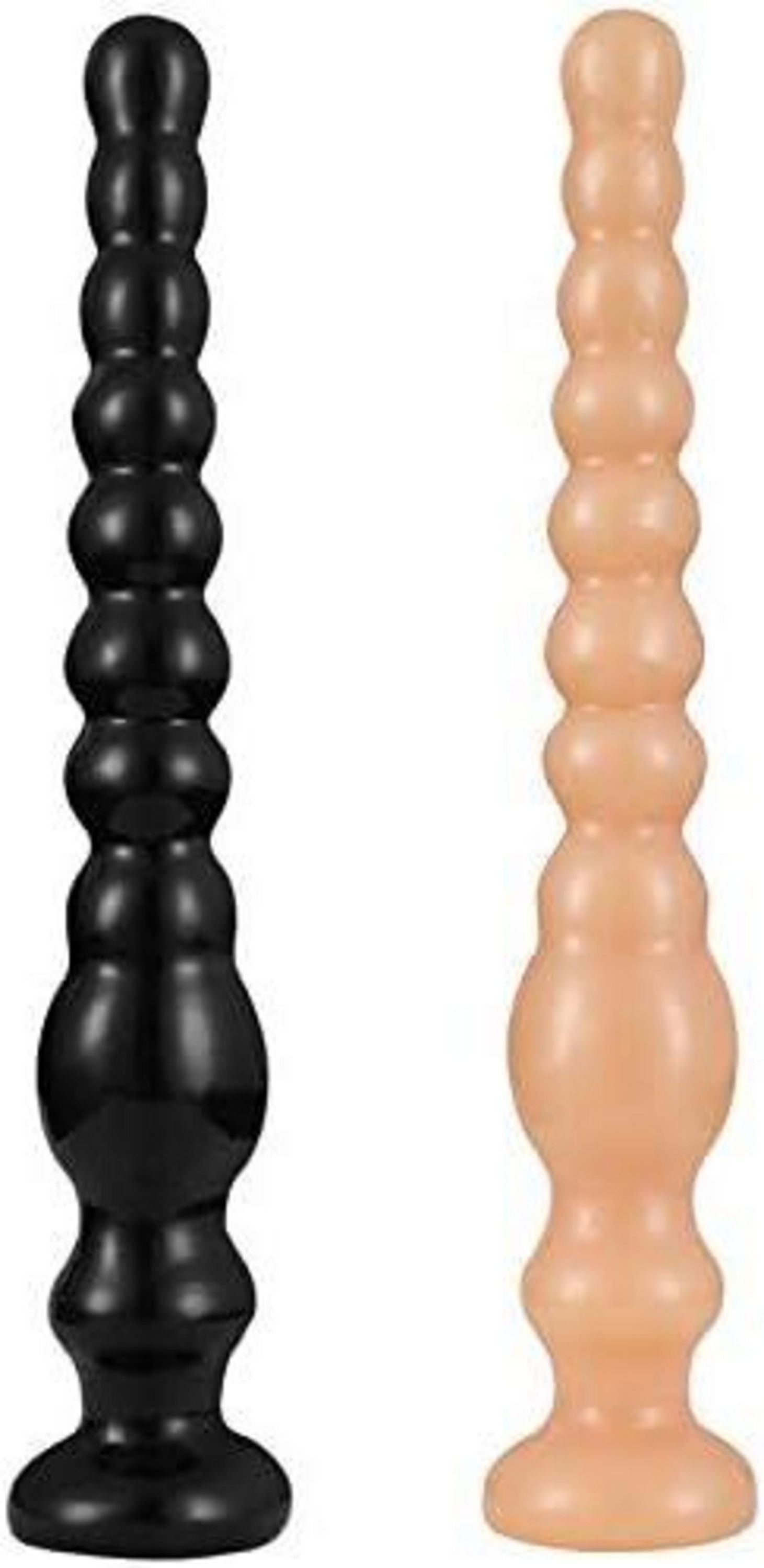 Analdildo mit Intervall- und Spiralperlen, Saugnapf, 33 cm