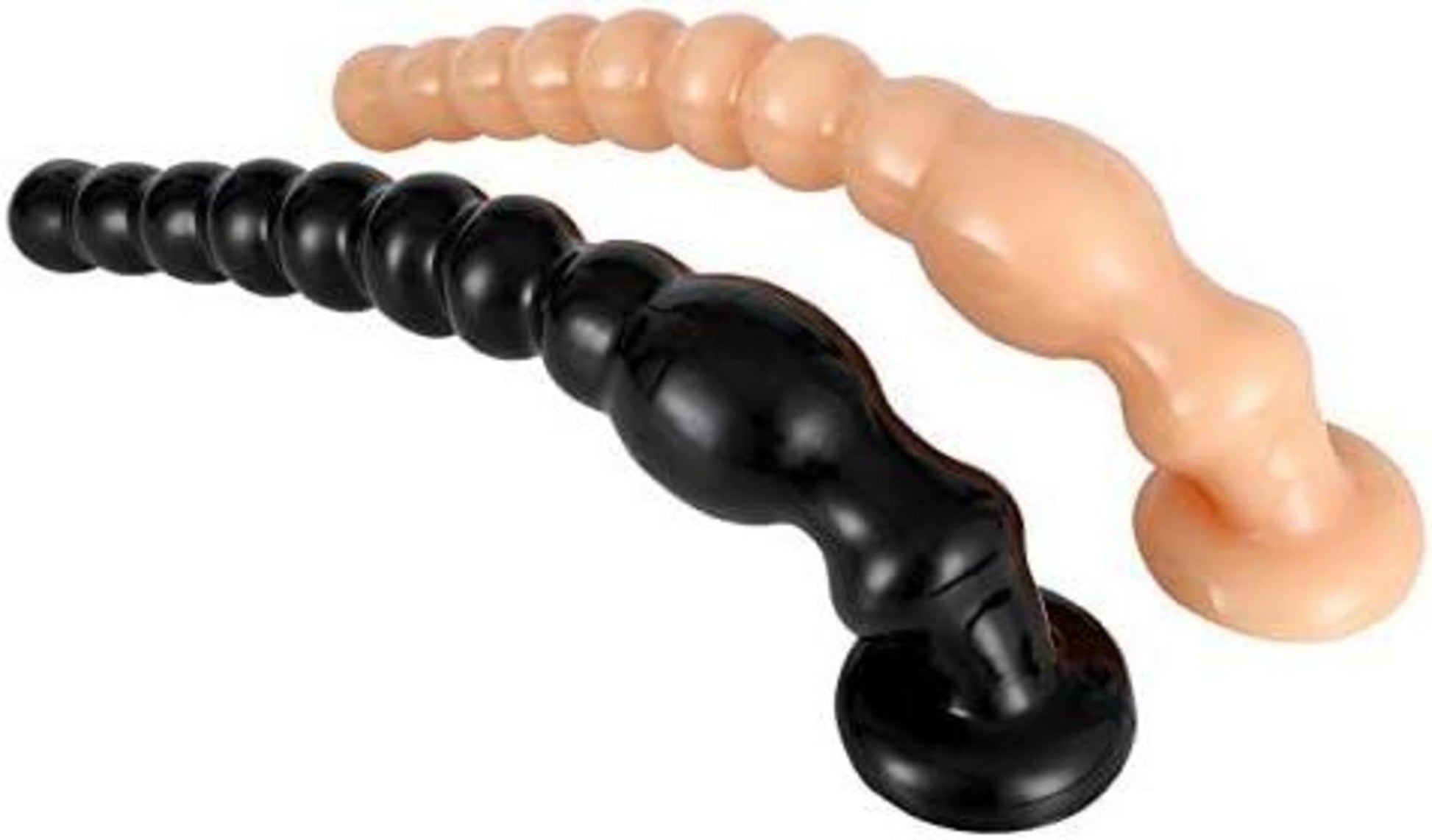 Analdildo mit Intervall- und Spiralperlen, Saugnapf 33cm Flesh Prostata
