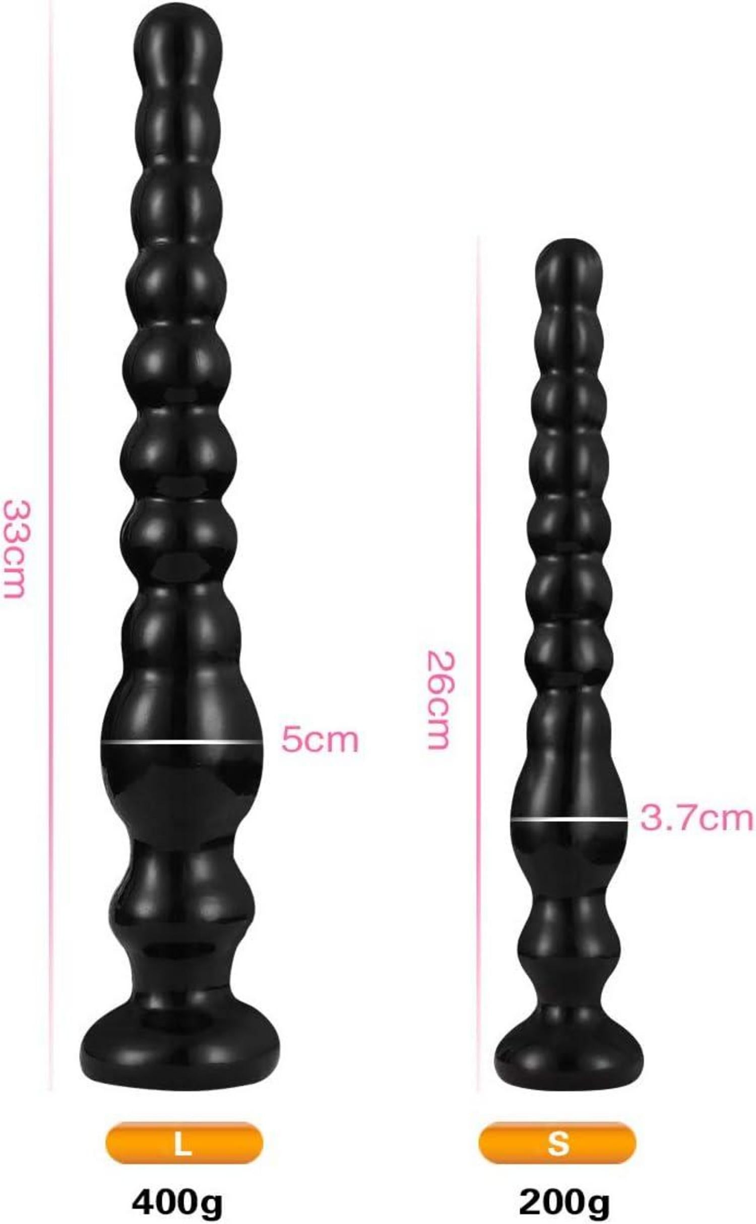 Analdildo mit Intervall- und Spiralperlen, Saugnapf 33cm Flesh Prostata