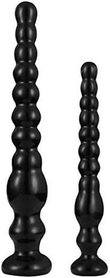 Analdildo mit Intervall- und Spiralperlen, Saugnapf, 26cm