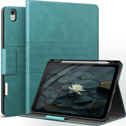 iPad Air 11 Zoll 2024/10.9 Zoll 2022/2020 Hülle Grün PU Leder AUAUA