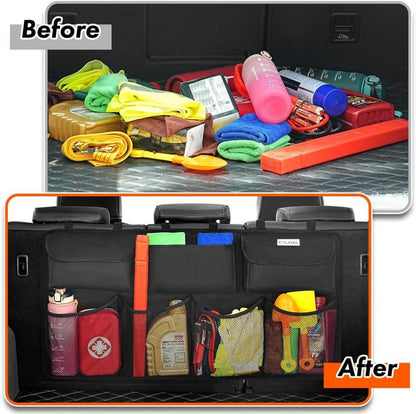 Kofferraum Organizer Auto, Aufbewahrungstasche mit Netztaschen