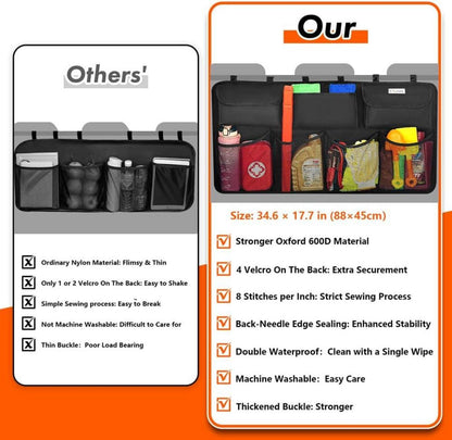 Auto Kofferraum Organizer Aufbewahrung Tasche Netztaschen 600D Schwarz