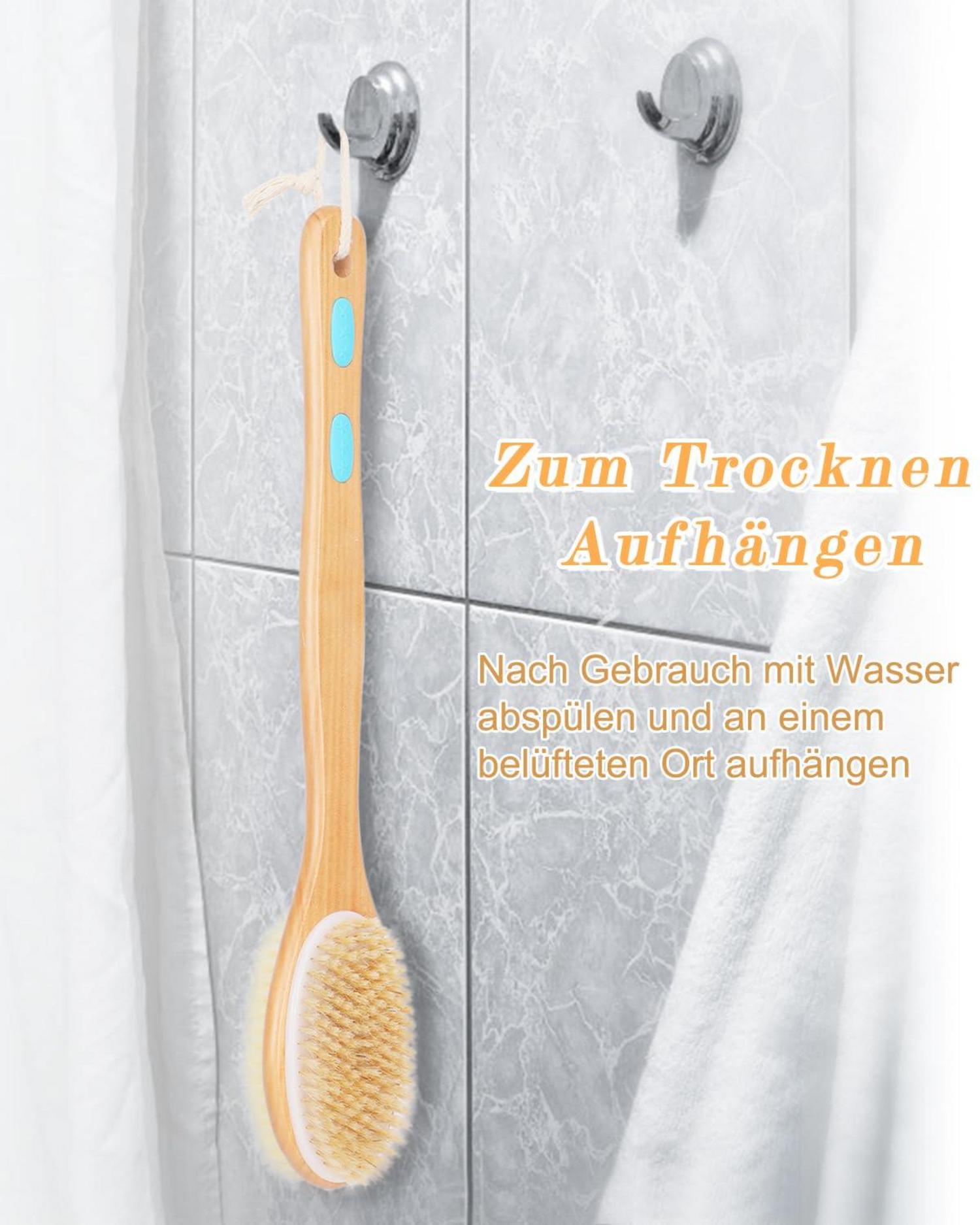 Rückenbürste Duschbürste Langem Stiel Doppelseitige Bürste Peelingbürste weiche