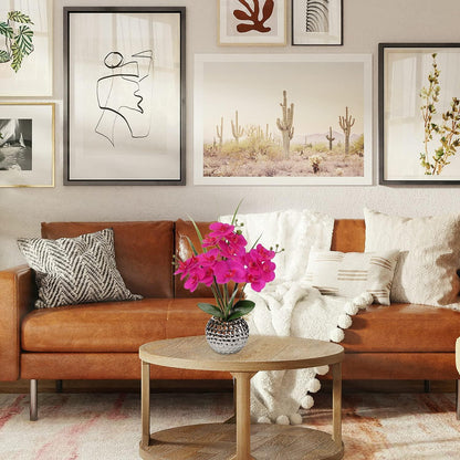 Kunstblume Orchidee Phalaenopsis Lila Deko 49cm Keramiktopf