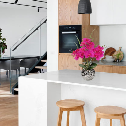 Kunstblume Orchidee Phalaenopsis Lila 49cm Deko im Keramiktopf