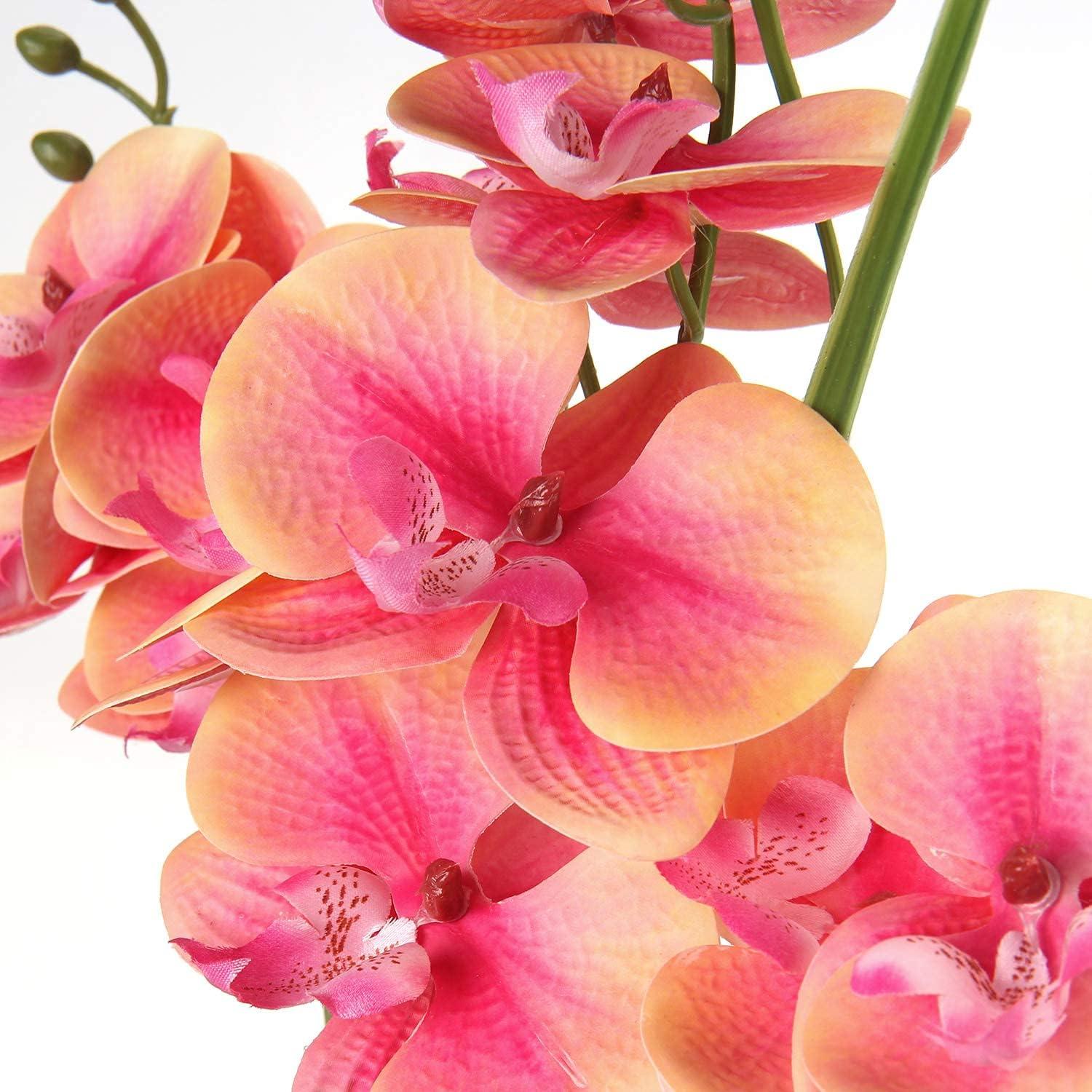 Kunstblume Orchidee Rosa Phalaenopsis Deko 49cm Keramiktopf