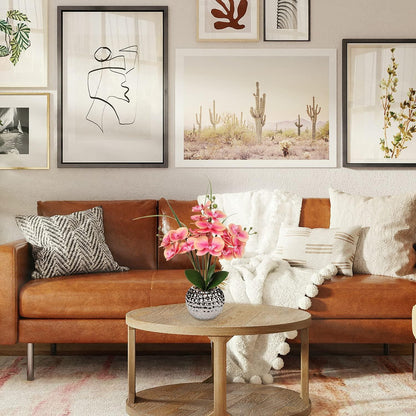 Künstliche Orchidee Rosa Blumen Deko 49 cm Höhe im Keramiktopf