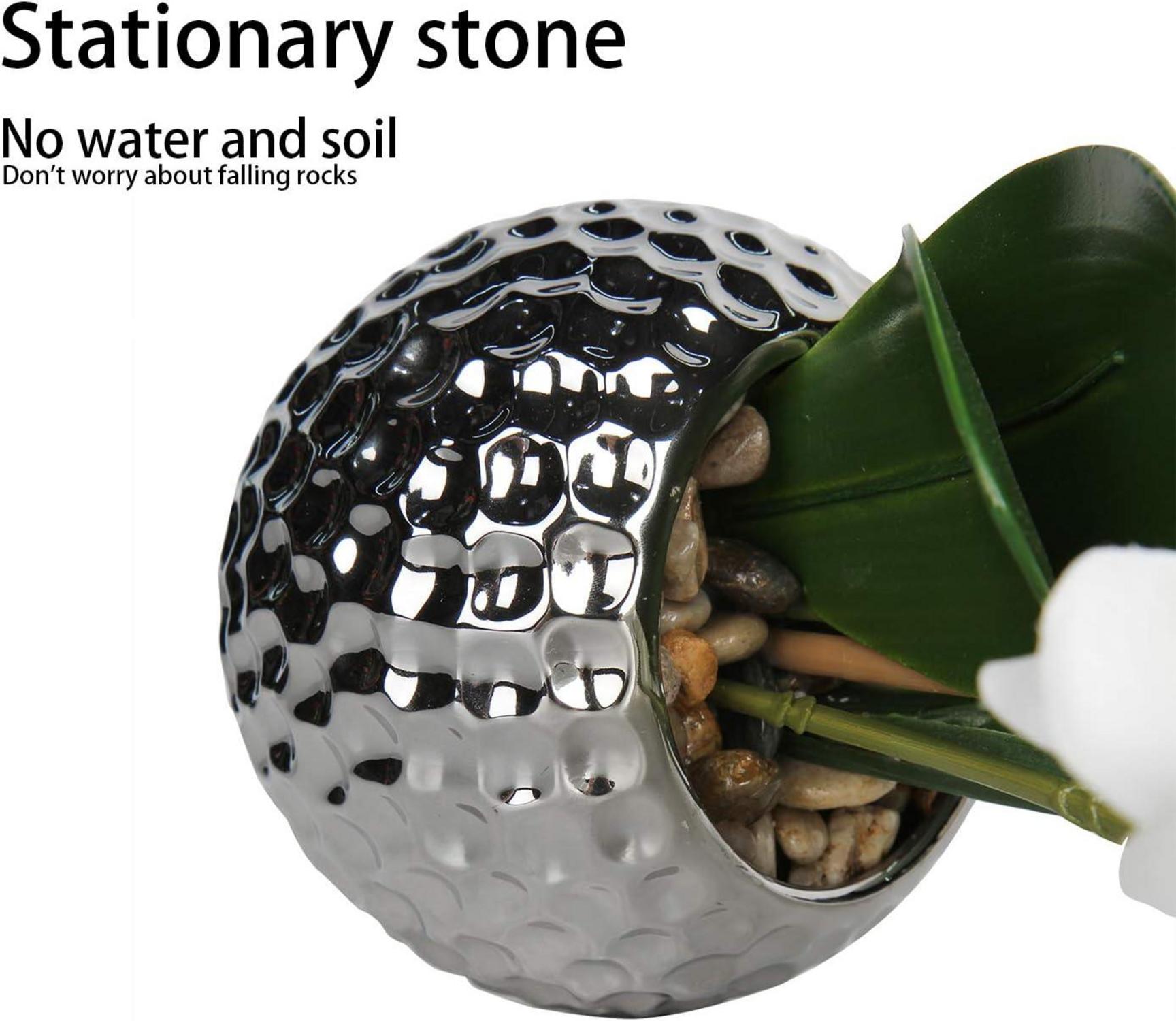 Kunstblumen Orchidee weiß künstlich Phalaenopsis Blumen Deko 49cm im