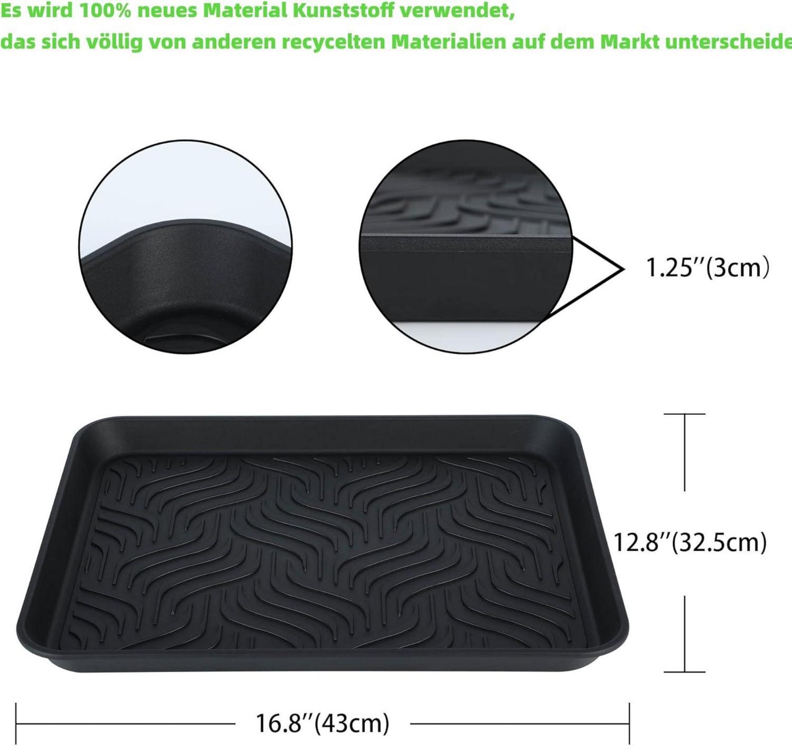 Schuhabtropfschale 2er Set Kunststoff schwarz 43x33cm