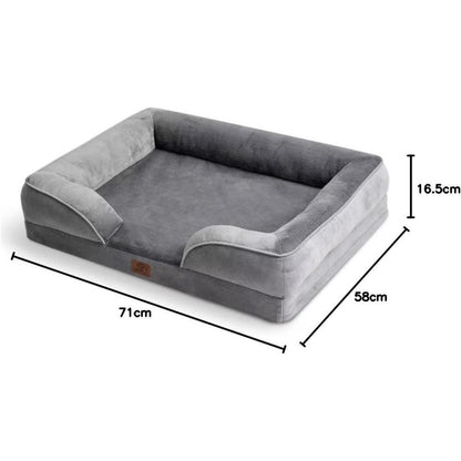 Orthopädisches Hundebett 71x58 cm, grau, mit Memory-Schaum