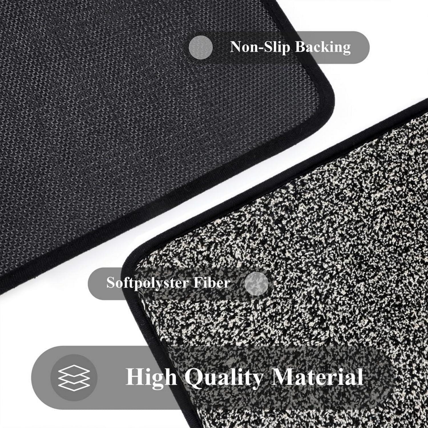 Pauwer Fußmatte Schwarz 45x70cm Rutschfester Teppich für Innen und Außen