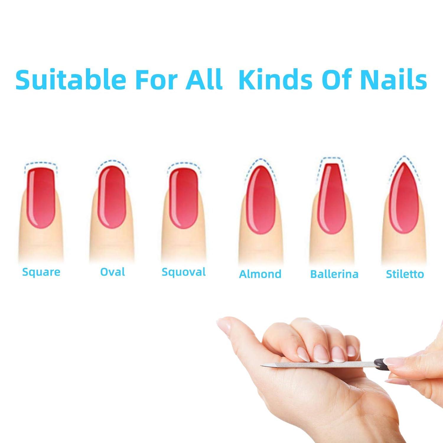 6er-Pack URAQT Saphir Nagelfeile Metall mit Langem Griff - Maniküre Pediküre Set (6