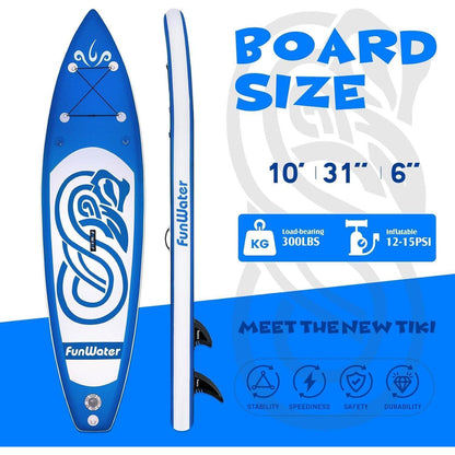 Aufblasbares Stand Up Paddle Board SUP 320x78x15cm Blau