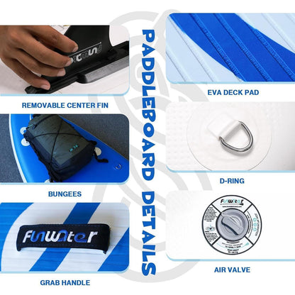 Aufblasbares Stand Up Paddle Board SUP 320x78x15cm Blau