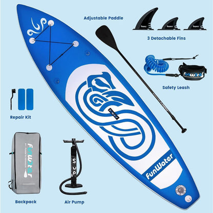 Aufblasbares Stand Up Paddle Board SUP 320x78x15cm Blau