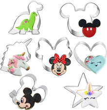 Ausstechformen Mickey Mouse, Minnie, Dinosaurier, Herz, Stern