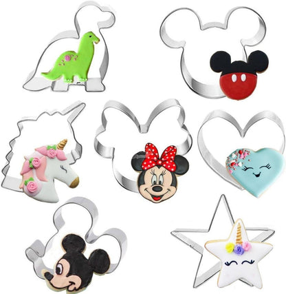 Ausstechformen Mickey Mouse, Minnie, Dinosaurier, Herz, Stern