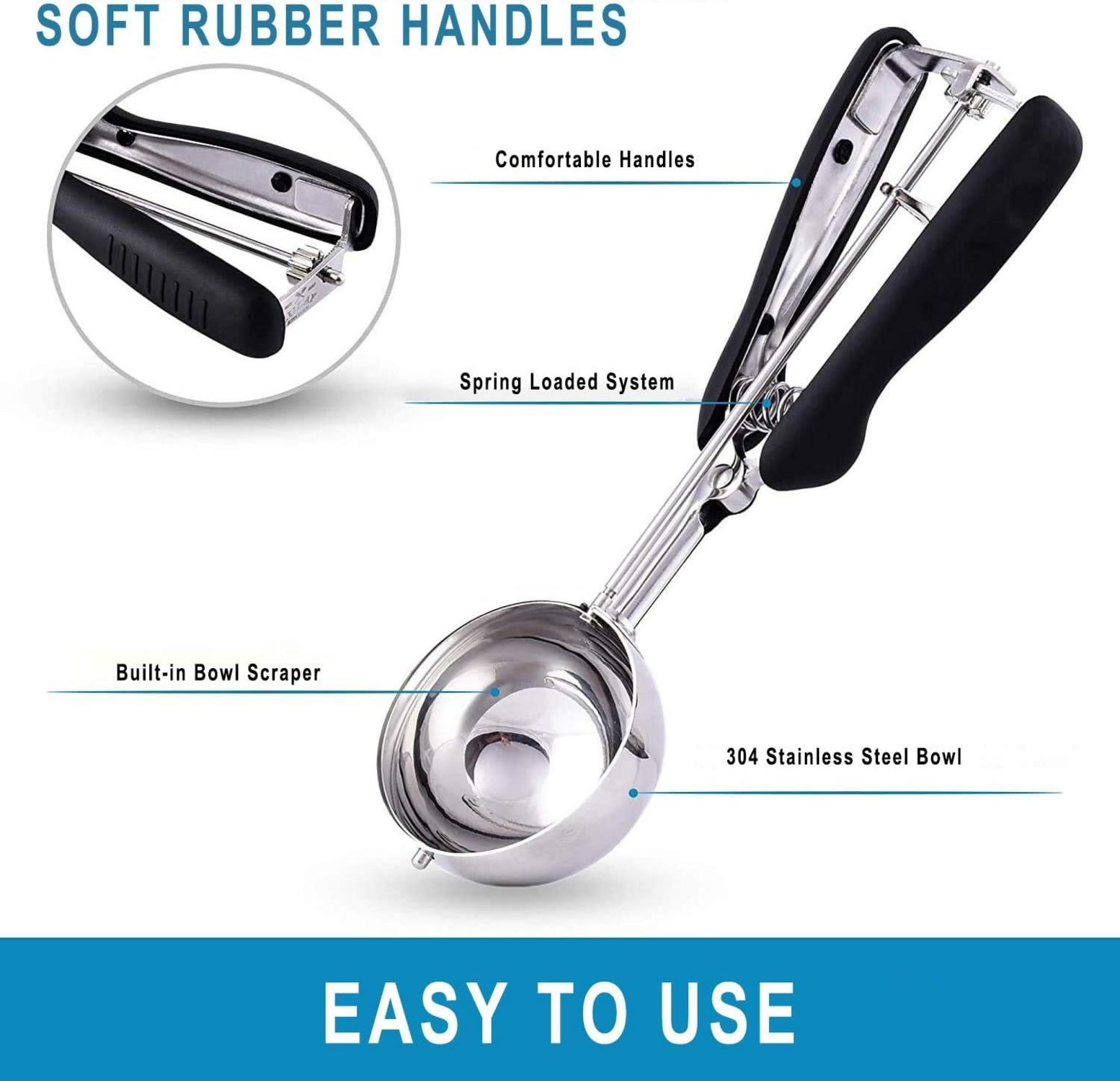 Eisportionierer Edelstahl Auslöser Eislöffel Portionierer 4 cm 5 cm