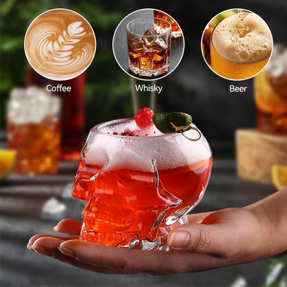 Skull Shot Glasses Set 3er Pack 75ml Totenkopf Glas Gravur