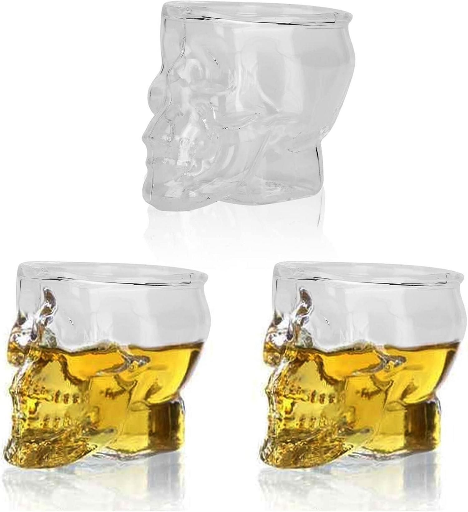 Skull Shot Glasses Set Totenkopfdesign 3er Schnapsgläser 75ml