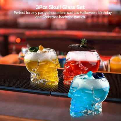Skull Shot Glasses Set Totenkopfdesign 3er Schnapsgläser 75ml