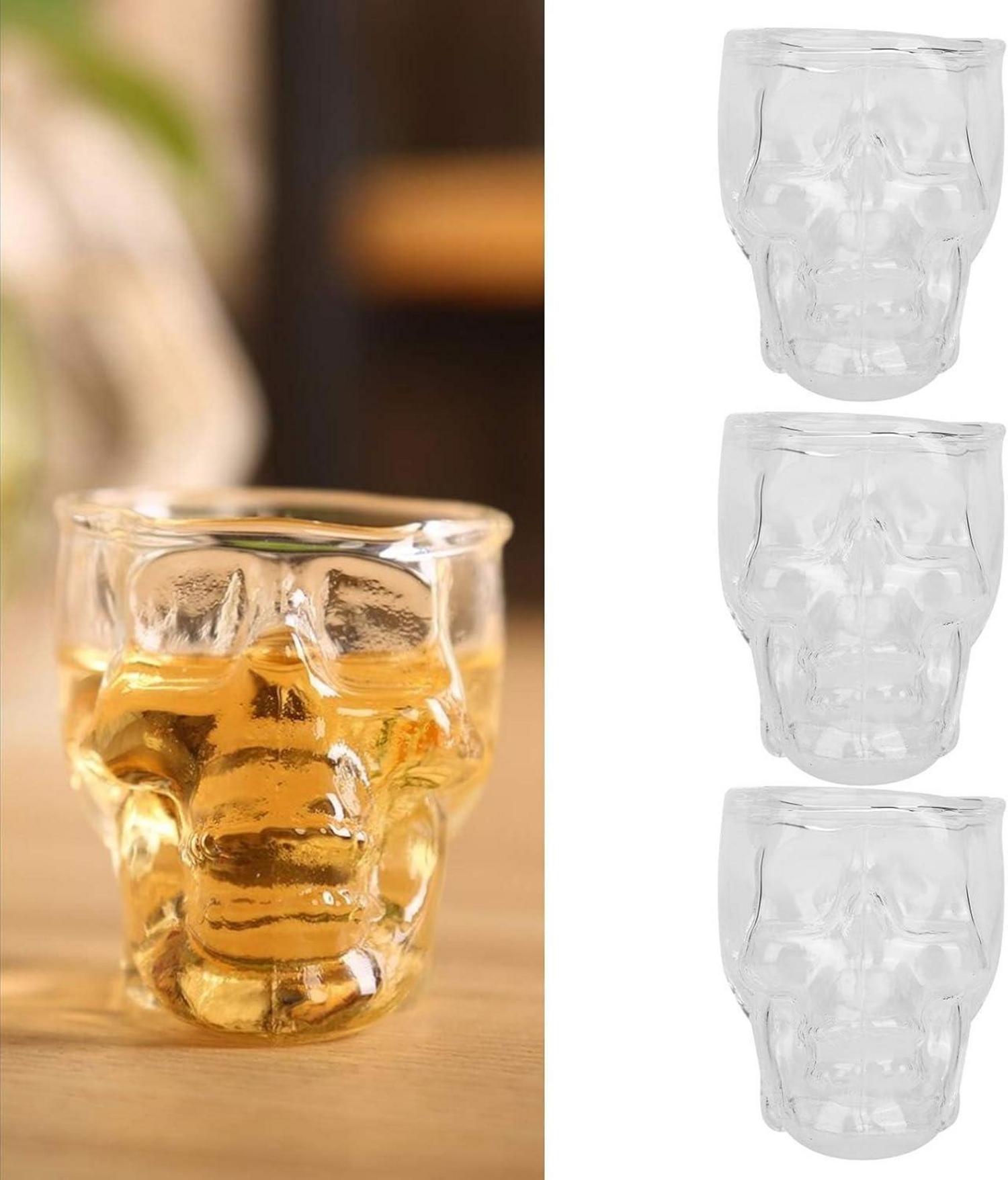 Skull Shot Glasses Set - Kristall Schädel Schnapsgläser 75ml 3er Set