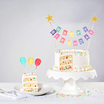 Regenbogen Happy Birthday Kuchen Topper Set mit Ballon Cupcake Picks