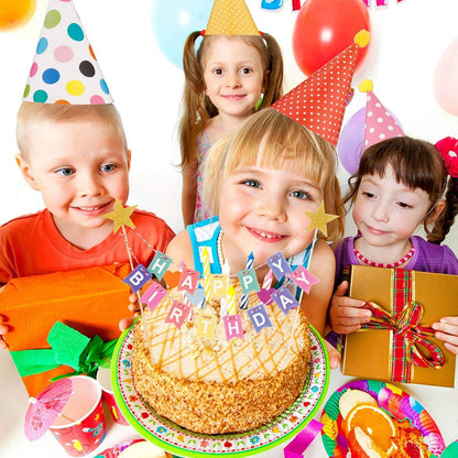 Regenbogen Happy Birthday Kuchen Topper Set mit Ballon Cupcake Picks