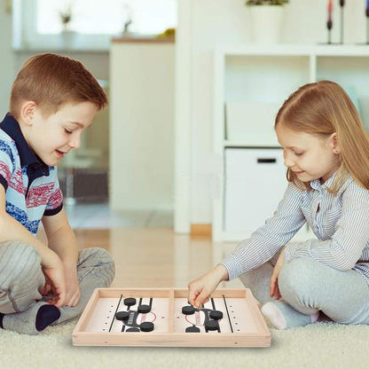 Holz Hockey Brettspiel Tisch-Sport Spielzeug 2in1 Katapult Family Game Set