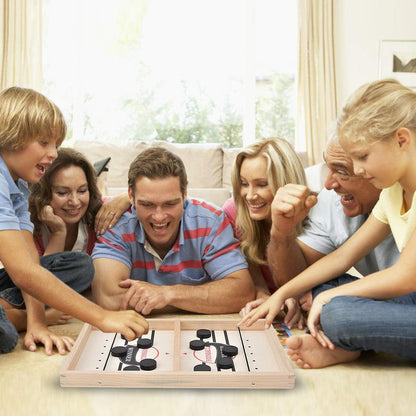 Holz Hockey Brettspiel Schnell Sling Puck Matchspiel Schwarz