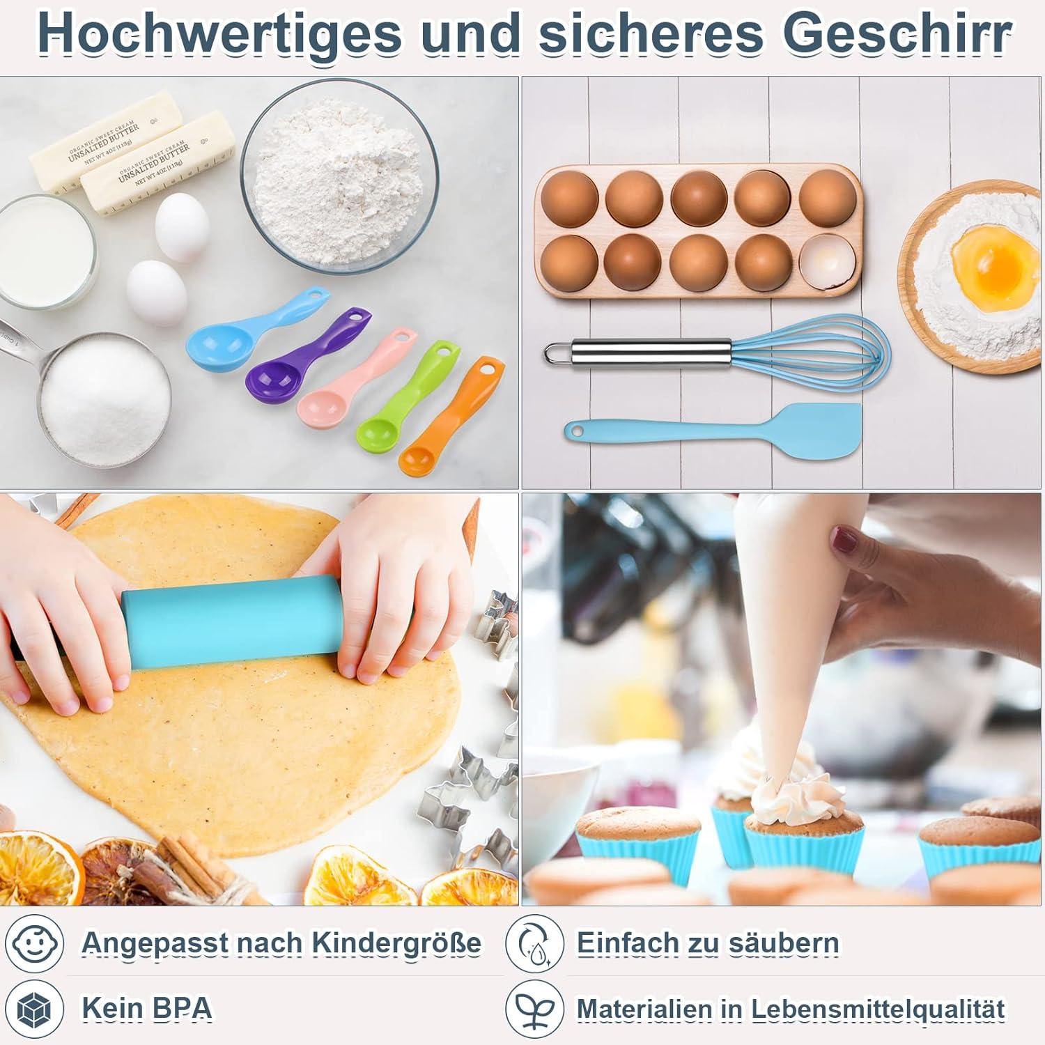 Kinder Koch- und Backset mit Dinosauriermotiv und Schürze, ab 3 Jahren