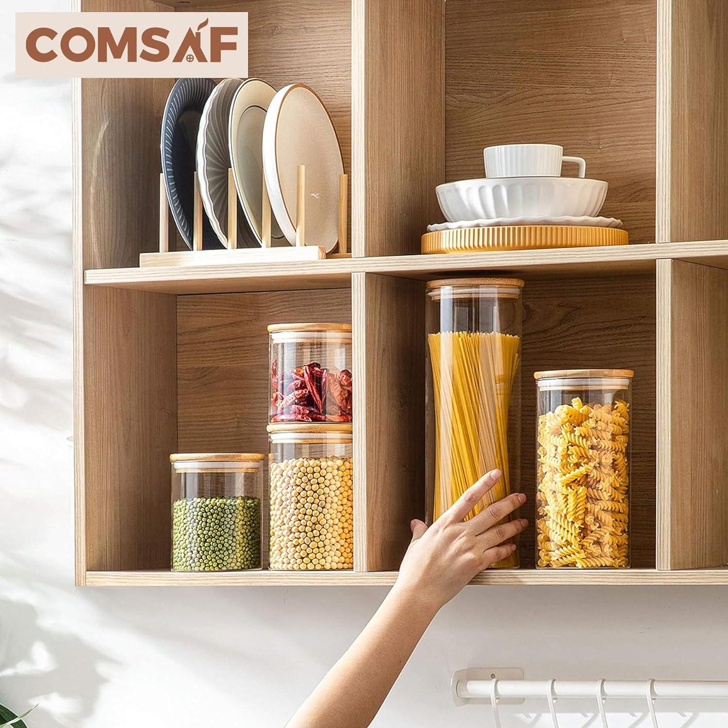 ComSaf 2L Luftdichter Vorratsgläser 3er Set Glasbehälter Spagetti Getreide