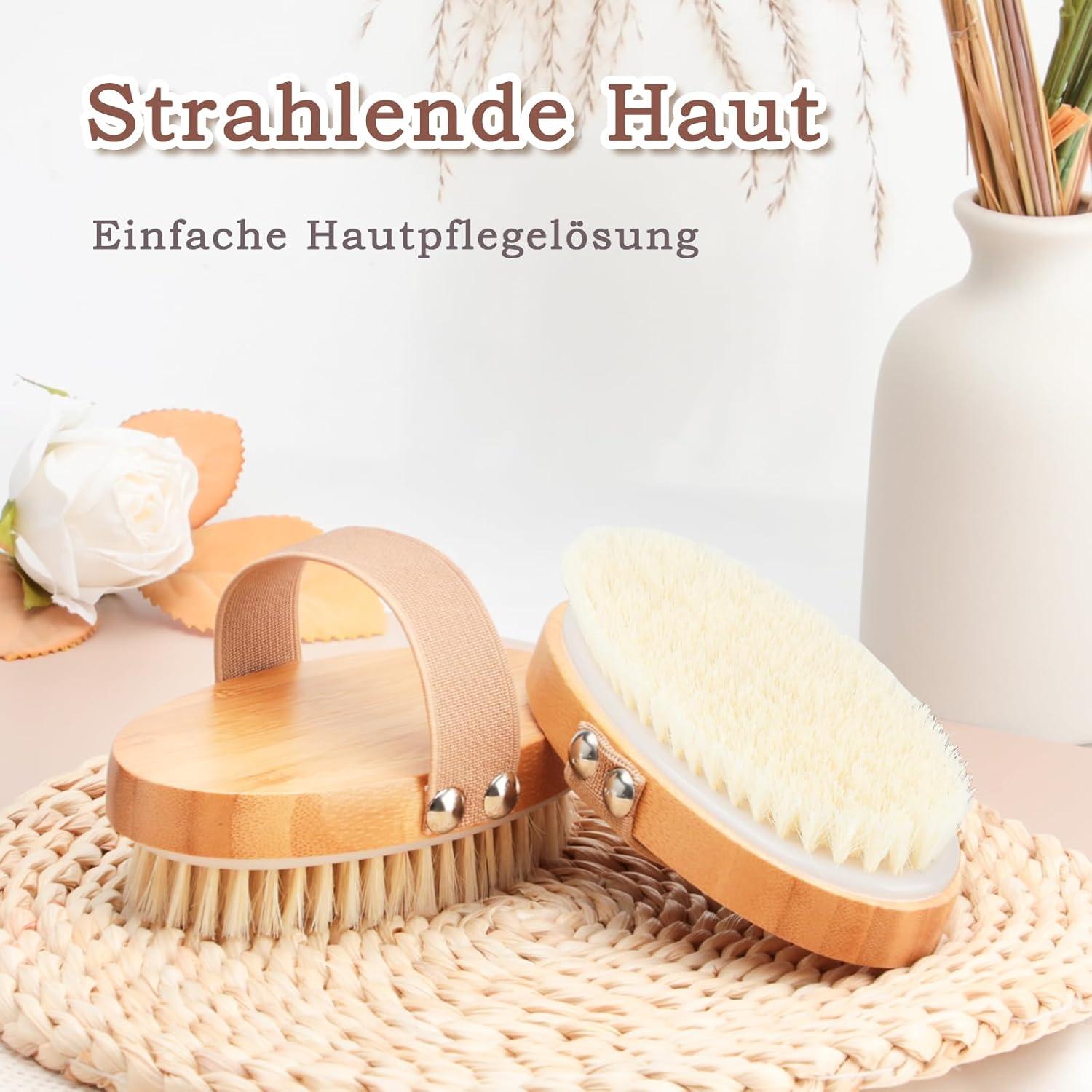 Trockenbürste Körperbürste Set Weiche & Harte Borsten Cellulite Massage