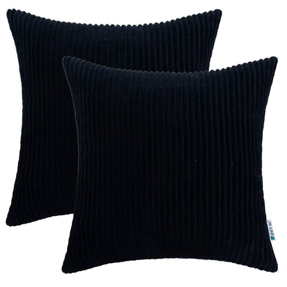 Cord Kissenbezug Schwarz 40x40 cm - 2er Set