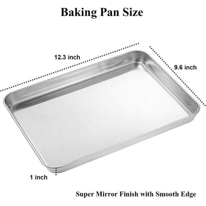 Edelstahl Backblech Set, 2er Pack, 30.5x25.4x2.5CM, Ungiftig