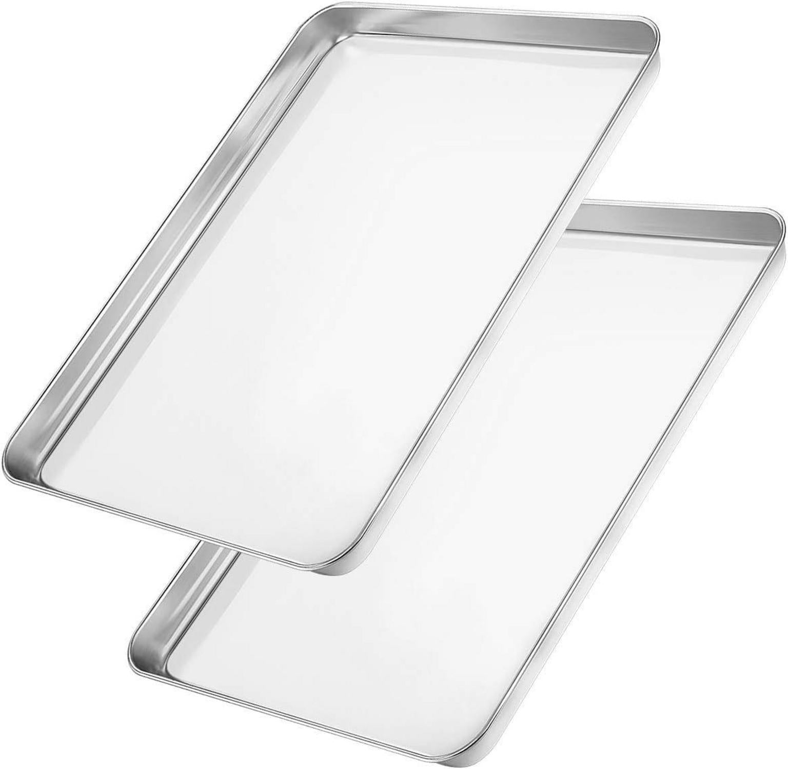 Edelstahl Backblech Set 2er, 30.5 x 25.4 x 2.5 cm, Gesund & Leicht zu