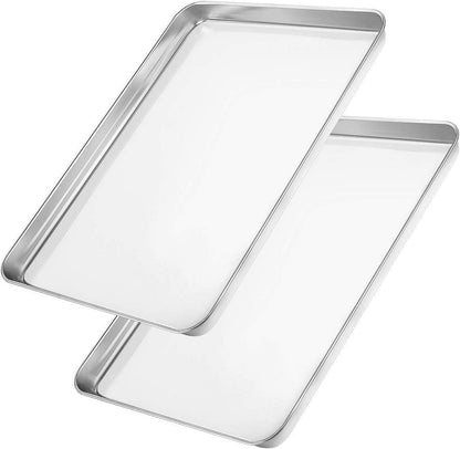 Edelstahl Backblech Set 2er, 30.5 x 25.4 x 2.5 cm, Gesund & Leicht zu