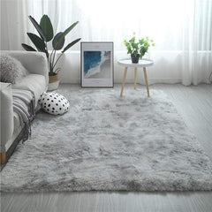 Hochflor Teppich Langflor Flauschig Grau Weiß 160*200cm