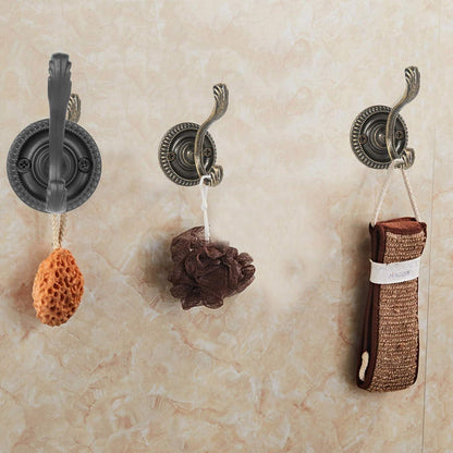 6er Set Vintage Kleiderhaken Wandhaken Garderobenhaken mit Nägeln - Schwarz