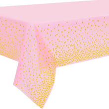 Rosa Gold Party Tischdecke für Rechteck Tisch, Gold Dot