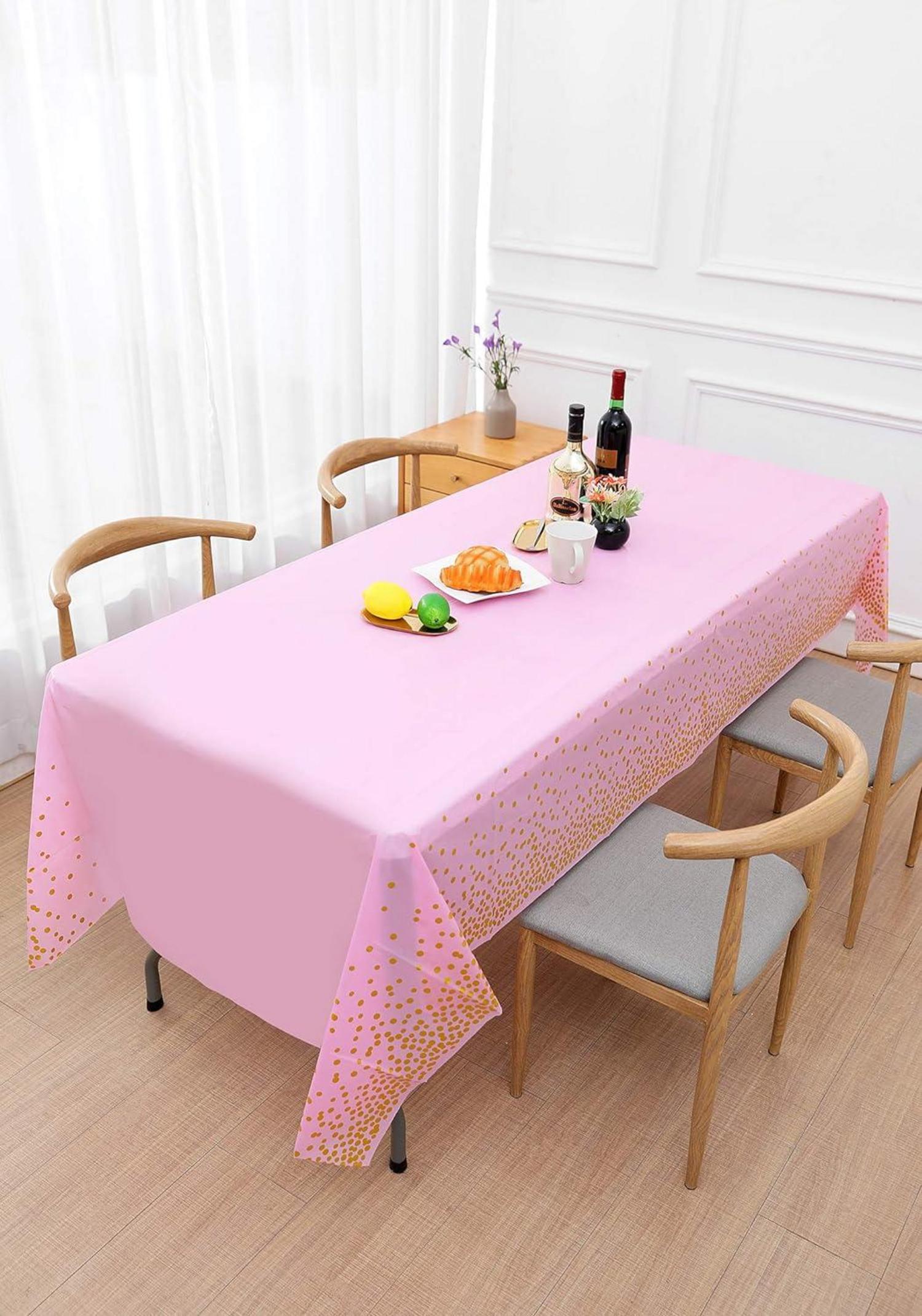 Rosa Gold Party Tischdecke 137x274cm Mädchen Geburtstag Baby Shower Hochzeit