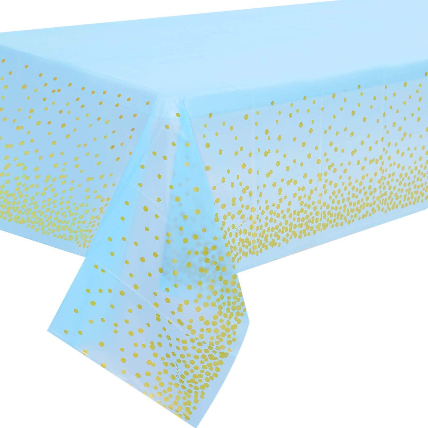 Blau Gold Party Tischdecke für Rechteck Tisch Baby Shower 273cm