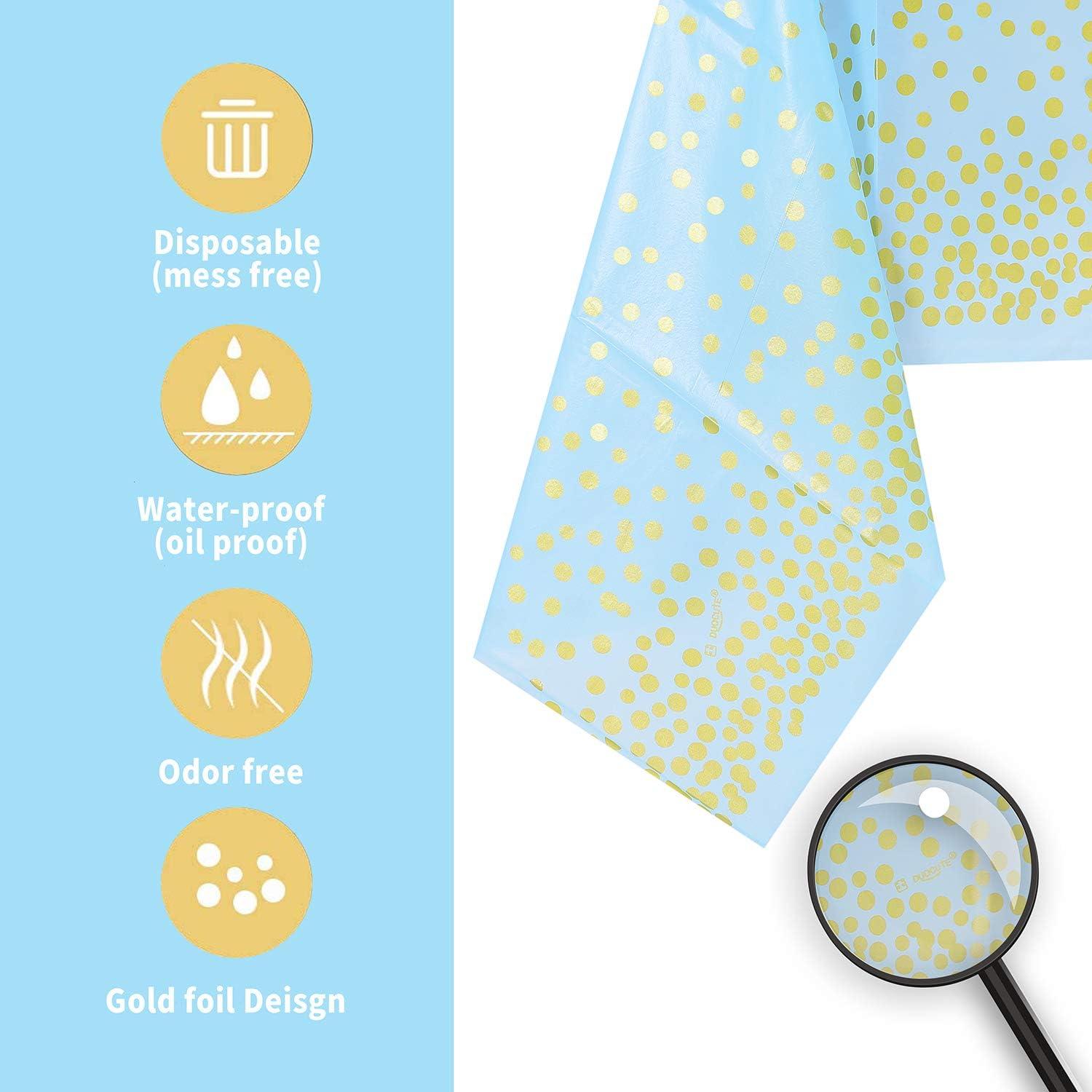 Blau Gold Party Tischdecke für Rechteck Tisch Baby Shower 273cm