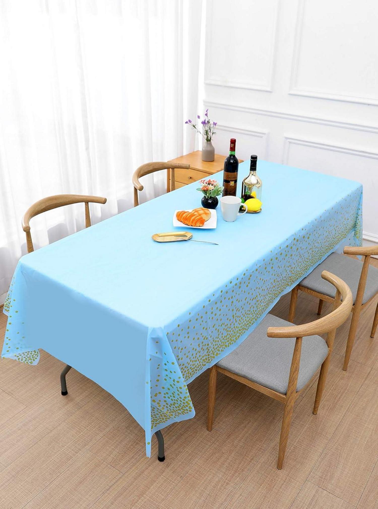 2er-Pack Blau Gold Party Tischdecke Rechteck Tisch Geburtstag 137x274cm
