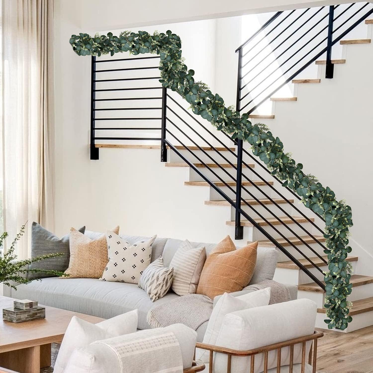 Künstliche Eukalyptus Girlande Reben Hängend Deko 182cm Herbst Blätter
